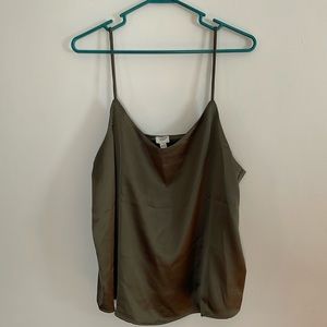 Olive green silky tank